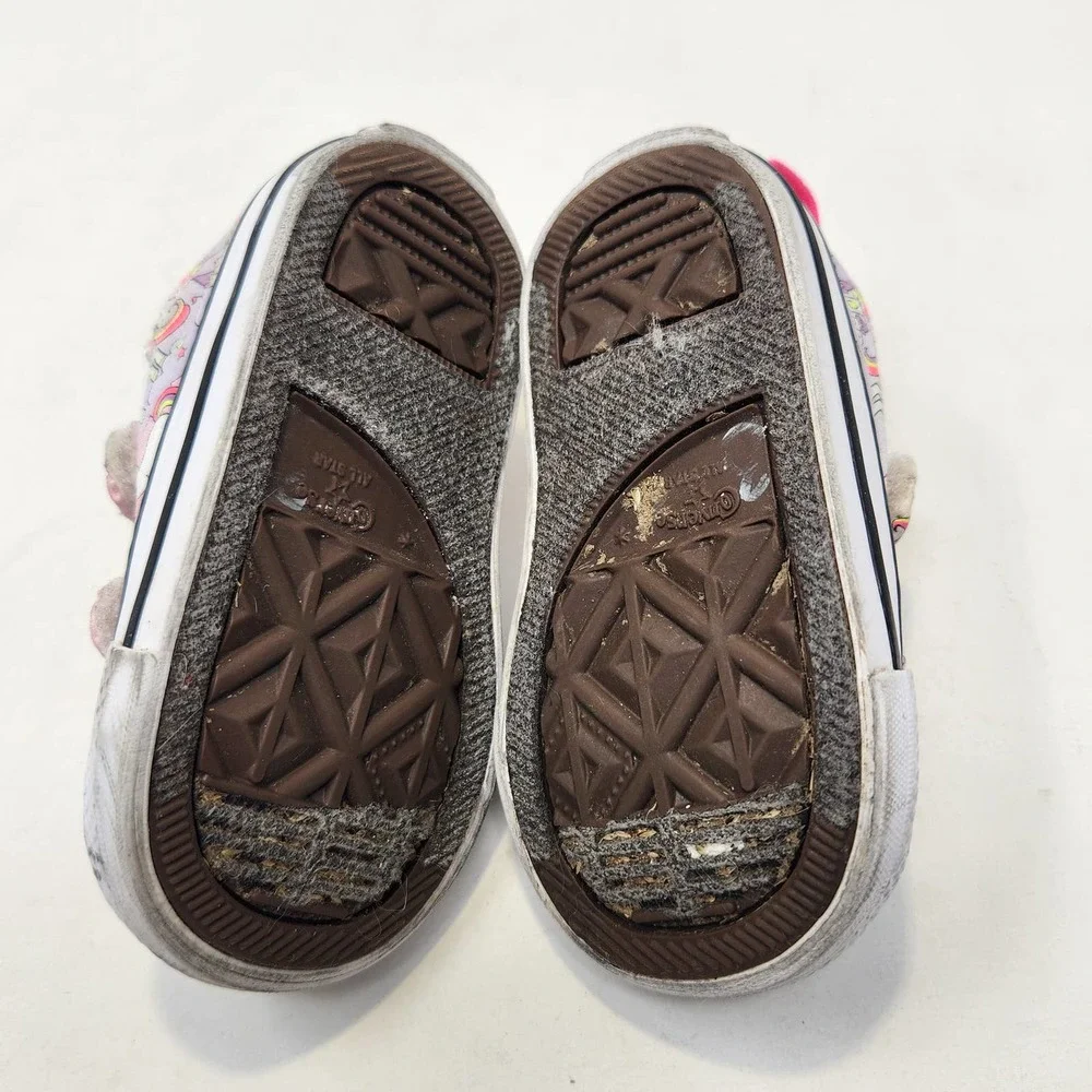 Converse All Star Toddler Neon Unicorn Sneakers Shoes 3 Infant Girls Pink Purple